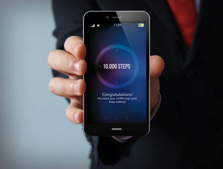 Schrittzähler Smartphone-Apps