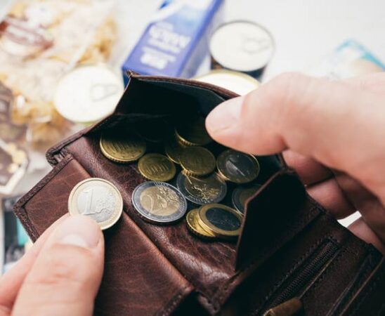 Münzen im Portemonnaie