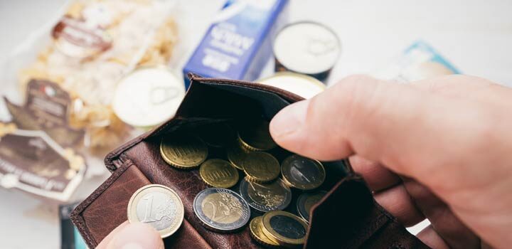 Münzen im Portemonnaie